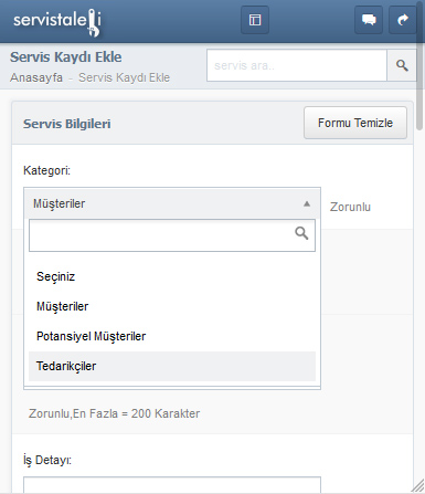 servis kaydi-ekle